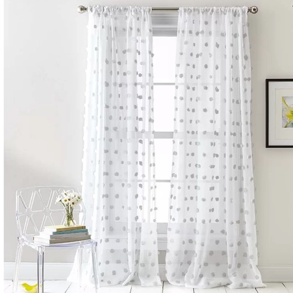 Dkny Other - DKNY Sheer Pom Curtains - 2 panels